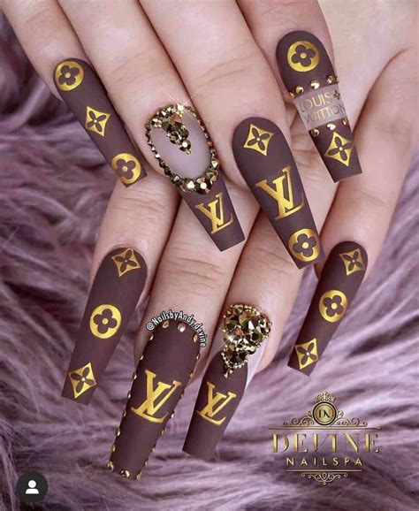 louis vuitton nail decals|Louis Vuitton acrylic nails.